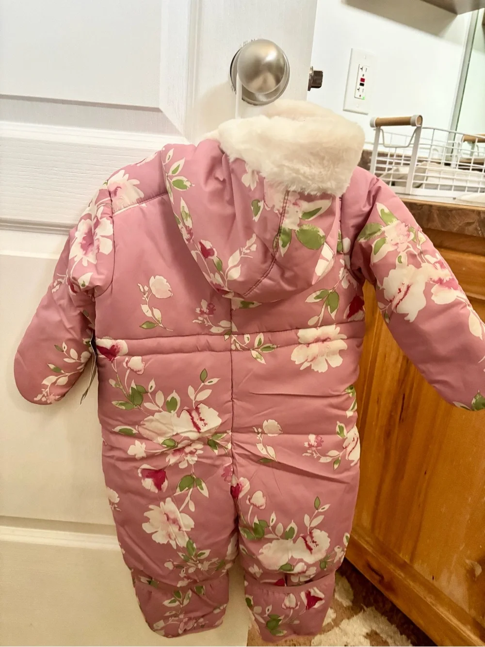 NWT Pink Floral Baby Snowsuit
